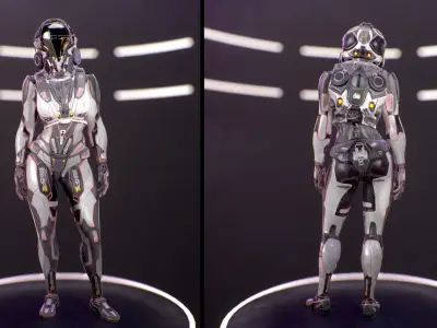 Sci-Fi Armor 8 Low-poly 3D model