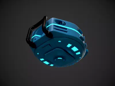 Low Poly Sci-Fi  Scout Drone - 4 -  Textured Low-poly 3D model