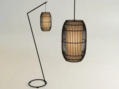 KAI Z Floor Lamp and KAI Lantern-Small set 3D Model Pack