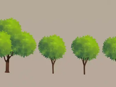 Toon Trees 3D model
