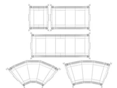 Suspended Glass Walkway Segments Low-poly 3D model