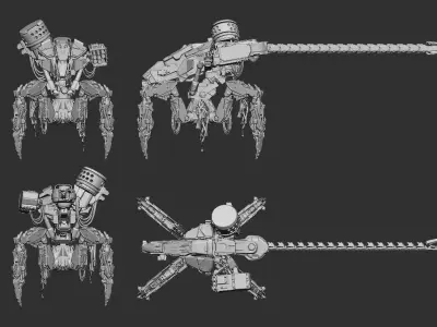 Sci-fi Bot Low-poly 3D model