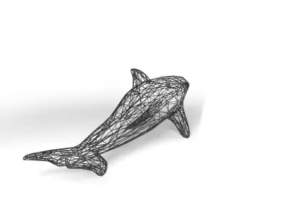 Dolphin Wireframe Low-poly 3D model