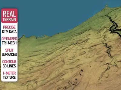 Casablanca - Topography Terrain Low-poly 3D model