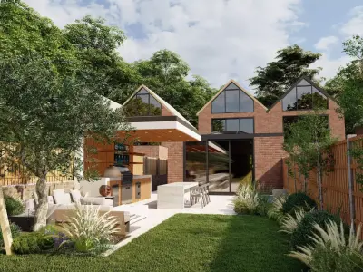 Garden Landscape 3D Model - SketchUp and Lumion Scene  3D model