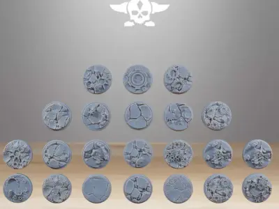 20 Deserted 25mm Bases 3D print model