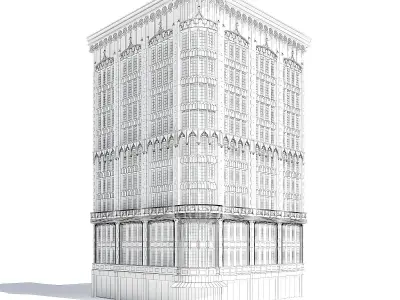 Narrow Building 3D Model 3D model