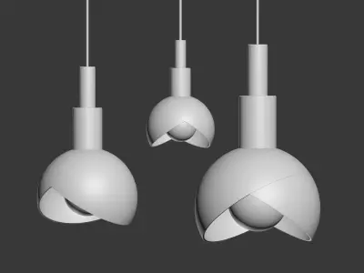 Gold Pendant Light 3D model purchase