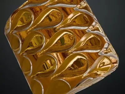 Golden Metal Plate PBR Seamless Texture