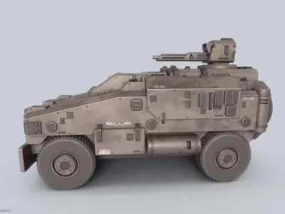 Advance Light Military Vehicle Low-poly 3D model