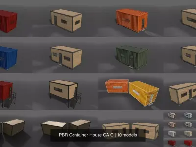 PBR Container House CA CC 3D Model Pack