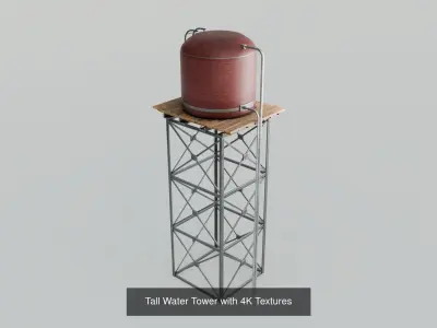 Water Towers with 4K textures 3D Model Pack