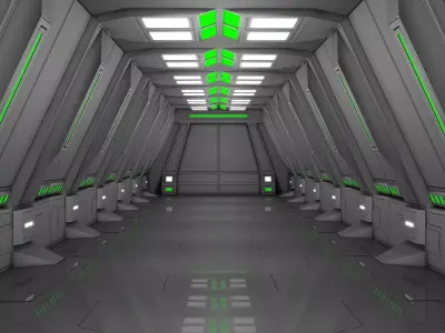 Sci Fi Corridor  3D model 37