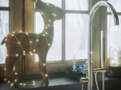 bathroom with candles 3D model