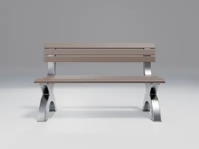 bench - sci-fi theme - modern  Low-poly 3D model