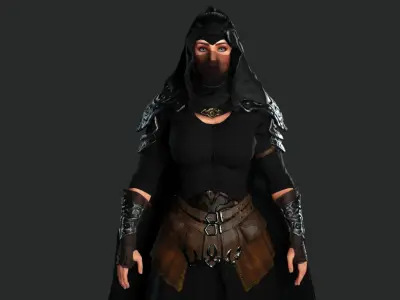 AAA 3D FANTASY CHARACTER - BEAUTIFUL ARABIC QUEEN  WARRIOR  Low-poly 3D model