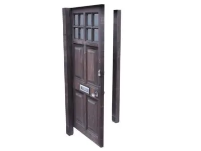 Door 17 Wooden Low-poly 3D model