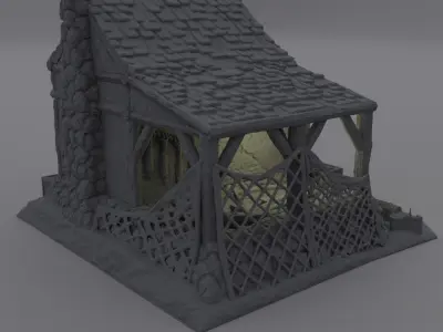Seaside Shack Tabletop Terrain 28 MM 3D print model