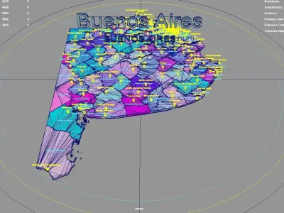 Buenos Aires  Argentina map region geography political 3D model