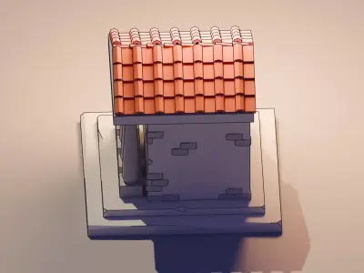 Line Art House Low-poly 3D model