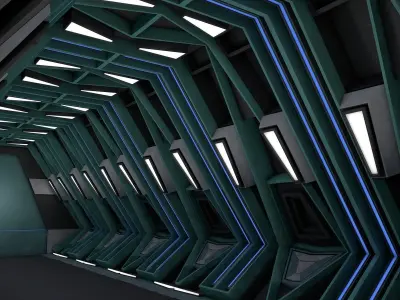 Sci fi tunnel 3D model