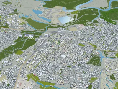 Ryazan Russia 50km Low-poly 3D model
