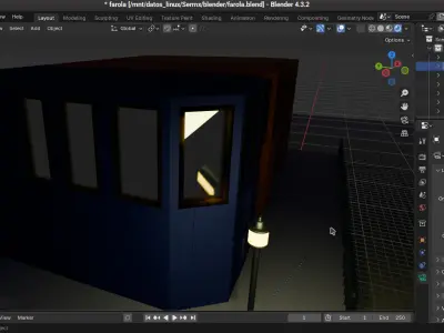 Calle de Ladrillos en Estilo   Brick-Paved Low-Poly Street Low-poly 3D model