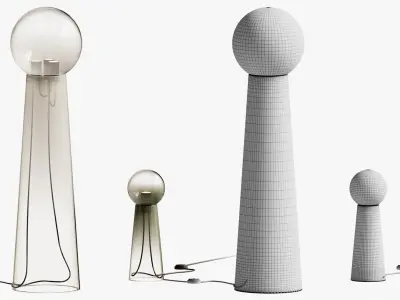 Table and floor lamp Gigi Table Sage 3D model