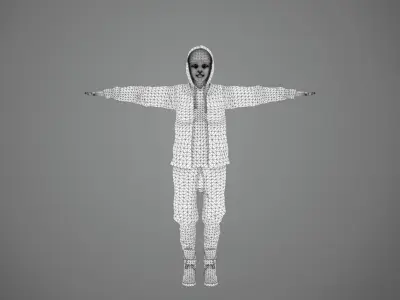 HipHop Girl Rigged 3D Modle Low-poly 3D model