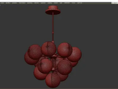 Ademar Chandelier 13 plafond Low-poly 3D model