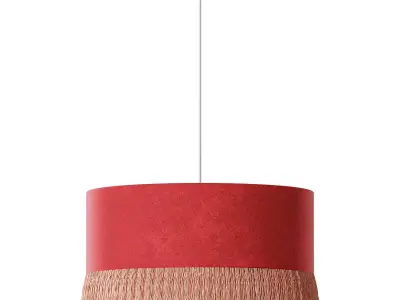 Oliver Bonas Yellow Velvet and Tassel Light Shade 3D model