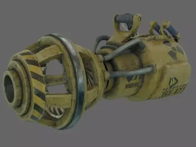 PBR SciFi Rigged ScrapGun With VFX and Sound Effects Low-poly 3D model