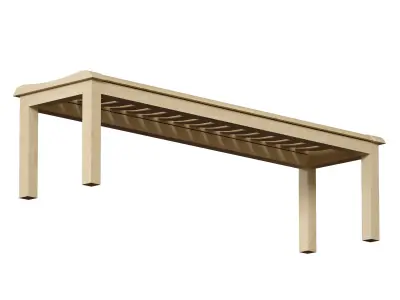 Wooden bench made of natural wood 3D model