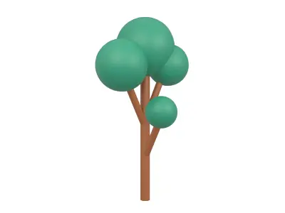 Cartoon Tree v2 003 Low-poly 3D model