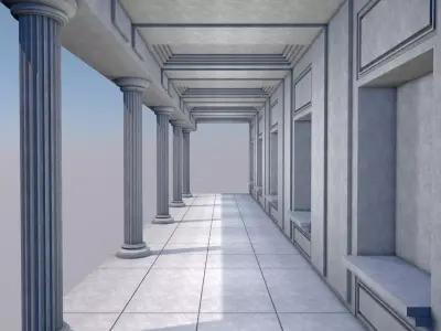 Hallway 3D model 6