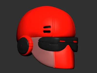 helmet high poly sculpt 3d printable  3D model 3D model buy