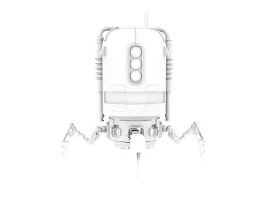 Spider Bot with four robotic Limbs Low-poly 3D model