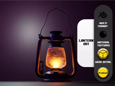 Lantern 001 Low-poly 3D model