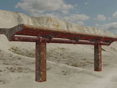 Rusted Bench 5 Low-poly 3D model