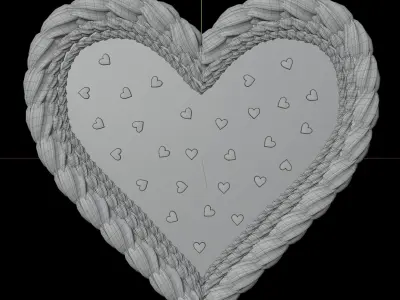 Heart Cake - Valentines Day Low-poly 3D model