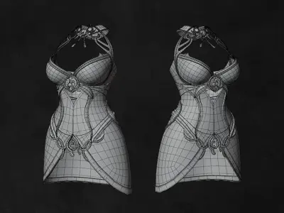 Angel Breast Armor Light female asset Low-poly 3D model