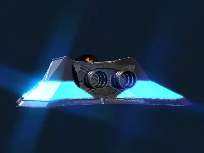 Creative Universe Flat floor Spaceship Low-poly 3D model