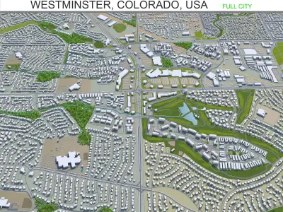 Westminster Colorado USA 30km Low-poly 3D model