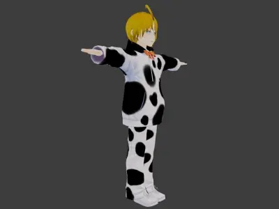 SciFi 3d anime kawaii girl character c31 Low-poly 3D model