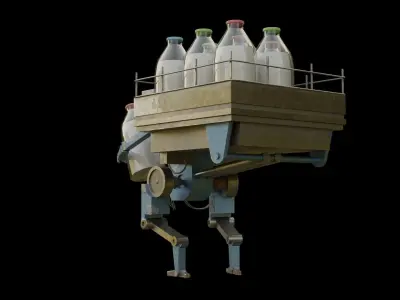 Milkman Robot Low-poly 3D model