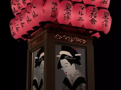 Traditional Japanese Mikoshi  Detailed 3D Model 3D model