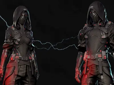 Stellar Rogue - Sci-Fi Characters - Game Ready Low-poly 3D model