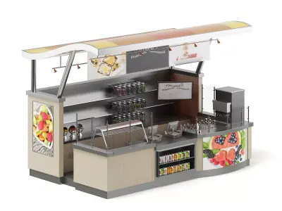  Cafe Stall 3D Model 3D model