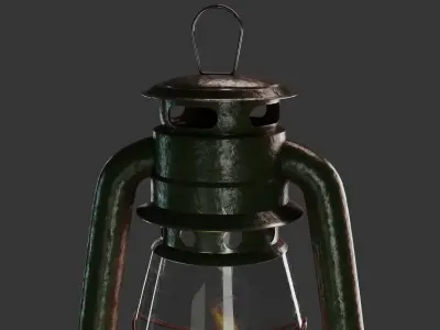 Old Oil lamp Low-poly 3D model