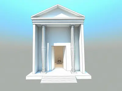Tample - Low poly egyptian temple Low-poly 3D model